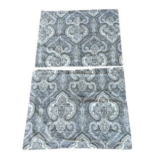 Lauren Ralph Lauren Gray/Blue Paisley Flanged Sham Set Standard Size GUC
